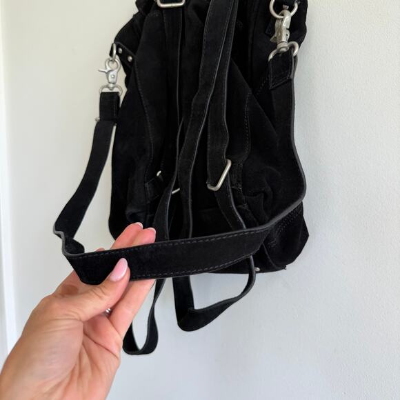 Free People Camilla Suede Leather Convertible Backpack Black main image 4